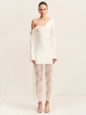 Shona Joy - ivory - labyrinth lace long sleeve maxi dress - NWT